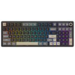 Royal Kludge R98 Pro 96% Wired Mechanical Gaming Keyboard – RGB, Hot-Swappable Cream Linear Switch, Gasket Mount, MDA PBT Keycaps, Numpad & Knob (Phantom)