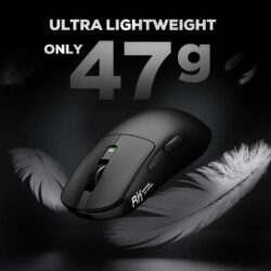Royal Kludge M3 Tri-Mode Wireless Gaming Mouse – PixArt PAW3950, 30000 DPI, 8000Hz, 47g Ultra-Lightweight, BT / 2.4G / USB-C, Programmable (Dark Night)