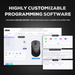 Royal Kludge M3 Tri-Mode Wireless Gaming Mouse – PixArt PAW3950, 30000 DPI, 8000Hz, 47g Ultra-Lightweight, BT / 2.4G / USB-C, Programmable (Dark Night)