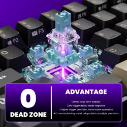 Royal Kludge RK68 HE 65% Hall Effect Magnetic Gaming Keyboard – Wired RGB, Mint Magnetic Switch, Hot-Swappable, 8000Hz Rapid Trigger (Phantom)