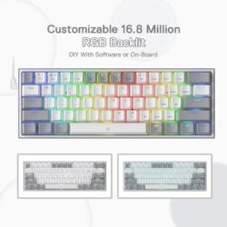 Redragon FIZZ K617 60 White & Grey Small Mechanical keyboard - Image 5