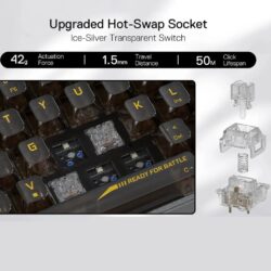 Redragon K628 Pollux Pro CTB 75% 3-Mode Wireless Transparent Keyboard - Image 4