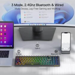 Redragon K628 Pollux Pro CTB 75% 3-Mode Wireless Transparent Keyboard - Image 6