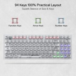 Redragon K658W Irelia Pro 3-mode RGB Full Transparent Keyboard - Image 5