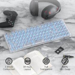 Redragon K658W Irelia Pro 3-mode RGB Full Transparent Keyboard - Image 7