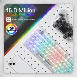 Redragon K658W Irelia Pro 3-mode RGB Full Transparent Keyboard - Image 8