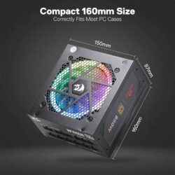 Redragon PS007 850W RGB 80+ Gold Certified Full Module Power Supply - Image 3