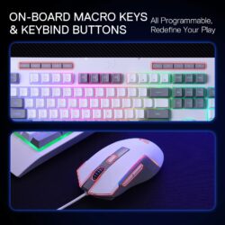Redragon S151 White Membrane Gaming Keyboard & Mouse Wired Combo - Image 3