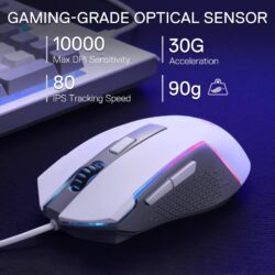 Redragon S151 White Membrane Gaming Keyboard & Mouse Wired Combo - Image 7