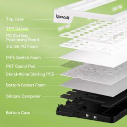 Redragon K686 WBG RGB EISA MAX Wireless Gasket RGB Mechanical Keyboard - Image 9