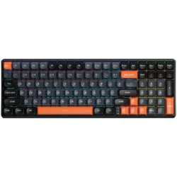 AULA S100 PRO Tri-Mode Mechanical Gaming Keyboard Grey + Black + Orange – Red Switch