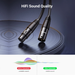 UGREEN 20712 AV130 XLR Cable Microphone XLR Male To Female Extension Cable 5m