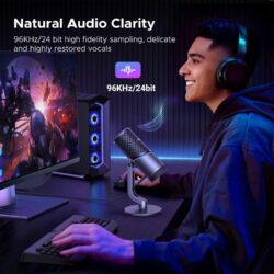 UGREEN 35629 Gaming USB Microphone With RGB Lights for Streaming, Gaming, Podcasting, Recording, Laptop
