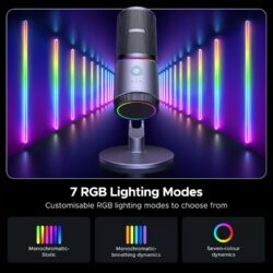 UGREEN 35629 Gaming USB Microphone With RGB Lights for Streaming, Gaming, Podcasting, Recording, Laptop