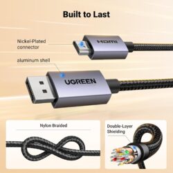 UGREEN 35843 4K DisplayPort to HDMI Cable 3 Meter