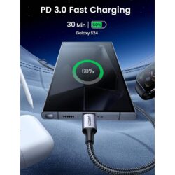 UGREEN 50152 USB C to USB C 60W Fast Charging Nylon Braided Cable 2m