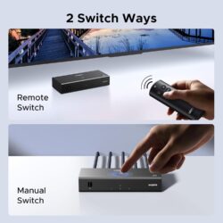 UGREEN 55857 HDMI Switch 3 in 1 Out 4K@60Hz with Remote for PS5 Xbox TV