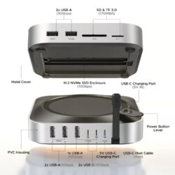 UGREEN 65487 Mac Mini M4 Dock & Stand with NVMe SSD Enclosure