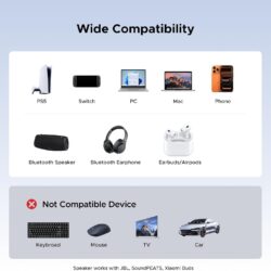 UGREEN 65708 Type-C Bluetooth Transmitter Audio Adapter / Bluetooth Classic & LE Audio Dual Mode