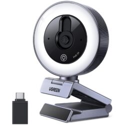 UGREEN 65857 2K Webcam with Ring Light, 4 Modes, Dual Mics