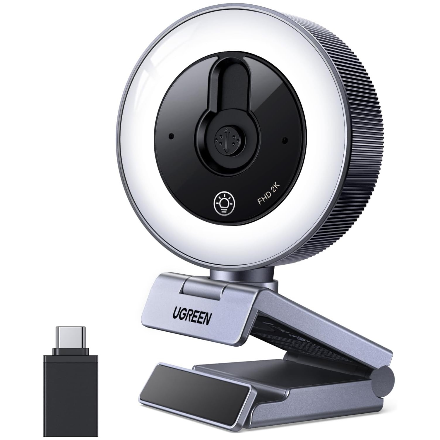 UGREEN 65857 2K Webcam with Ring Light, 4 Modes, Dual Mics UGREEN 65857 2K Webcam with Ring Light, 4 Modes, Dual Mics