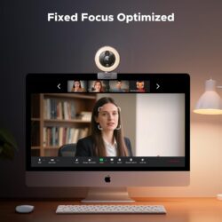 UGREEN 65857 2K Webcam with Ring Light, 4 Modes, Dual Mics