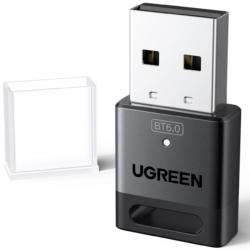 UGREEN 75073 USB Bluetooth 6.0 Adapter for PC, Bluetooth Dongle Receiver EDR & BLE, Plug & Play for Windows 11/10/8.1, for Headphone/ Keyboard/ Mouse/ Speakers/ Printer