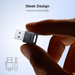 UGREEN 75073 USB Bluetooth 6.0 Adapter for PC, Bluetooth Dongle Receiver EDR & BLE, Plug & Play for Windows 11/10/8.1, for Headphone/ Keyboard/ Mouse/ Speakers/ Printer