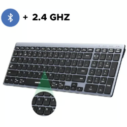 UGREEN 75163 Bluetooth 5.4+2.4G, Rechargeable, 99-Key Compact Portable Slim Silent Wireless Keyboard