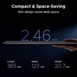 UGREEN 75163 Bluetooth 5.4+2.4G, Rechargeable, 99-Key Compact Portable Slim Silent Wireless Keyboard