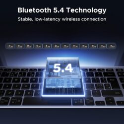 UGREEN 75163 Bluetooth 5.4+2.4G, Rechargeable, 99-Key Compact Portable Slim Silent Wireless Keyboard