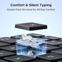 UGREEN 75163 Bluetooth 5.4+2.4G, Rechargeable, 99-Key Compact Portable Slim Silent Wireless Keyboard