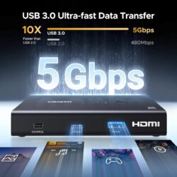 UGREEN 75246 HDMI KVM Switch 1 Monitor 2 Computers, 4 USB 3.0 Ports, 4K@60Hz USB Hub