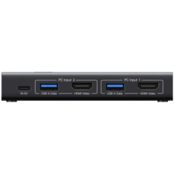 UGREEN 75246 HDMI KVM Switch 1 Monitor 2 Computers, 4 USB 3.0 Ports, 4K@60Hz USB Hub