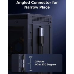 UGREEN 85632 HDMI 2.1 Angled 8K@60Hz 4K@240/144/120Hz 90 & 270 Degree Male to Female Connector 48Gbps Adapter