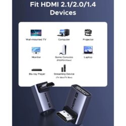 UGREEN 85632 HDMI 2.1 Angled 8K@60Hz 4K@240/144/120Hz 90 & 270 Degree Male to Female Connector 48Gbps Adapter