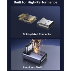UGREEN 85632 HDMI 2.1 Angled 8K@60Hz 4K@240/144/120Hz 90 & 270 Degree Male to Female Connector 48Gbps Adapter