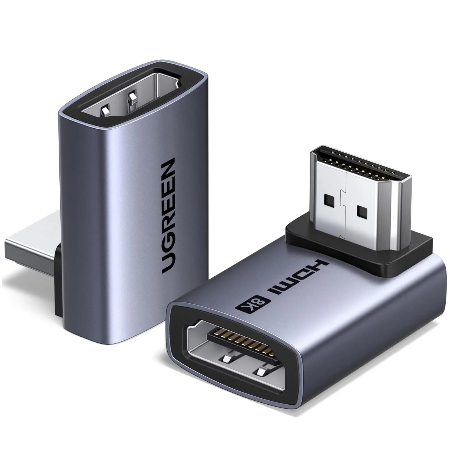 UGREEN 85632 HDMI 2.1 Angled 8K@60Hz 4K@240/144/120Hz 90 & 270 Degree Male to Female Connector 48Gbps Adapter UGREEN 85632 HDMI 2.1 Angled 8K@60Hz 4K@240/144/120Hz 90 & 270 Degree Male to Female Connector 48Gbps Adapter