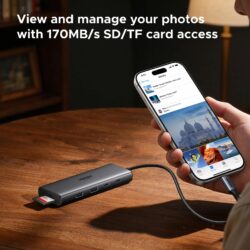 UGREEN 85774 USB-C Dual HDMI Docking Station – 2× HDMI, 2× USB-C, 1× USB-A 3.0, 1× USB-A 2.0, 1× SD card slot, 1× TF (MicroSD) card slot, and 1× USB-C PD power port. Supports Dual 4K@60Hz HDMI. (9-in-1)