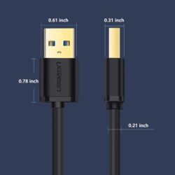 UGREEN 90576 USB-A 3.0 Male to Male Cable Black 3m