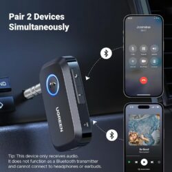 UGREEN 90748 3.5mm Aux Bluetooth 5.3 Audio Transfer Adapter for Vehicle