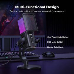 UGREEN 65629 Noise Cancelling RGB 7-Light USB Desktop Microphone