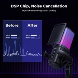 UGREEN 65629 Noise Cancelling RGB 7-Light USB Desktop Microphone