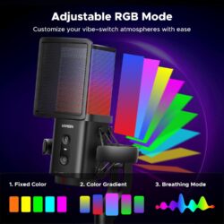 UGREEN 65629 Noise Cancelling RGB 7-Light USB Desktop Microphone