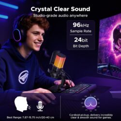 UGREEN 65629 Noise Cancelling RGB 7-Light USB Desktop Microphone