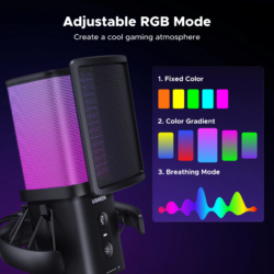 UGREEN 65629 Noise Cancelling RGB 7-Light USB Desktop Microphone