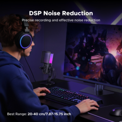 UGREEN 65629 Noise Cancelling RGB 7-Light USB Desktop Microphone