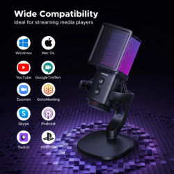 UGREEN 65629 Noise Cancelling RGB 7-Light USB Desktop Microphone