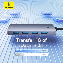 Baseus UltraJoy Series 4-Port HUB  (B0005280B811-10) - Image 9