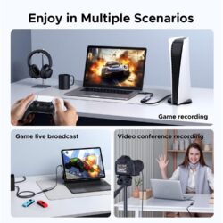 UGREEN 15389 2K@30Hz 1080P 60FPS Video Capture Card 4K Input HDMI to USB 3.0 USB Hub